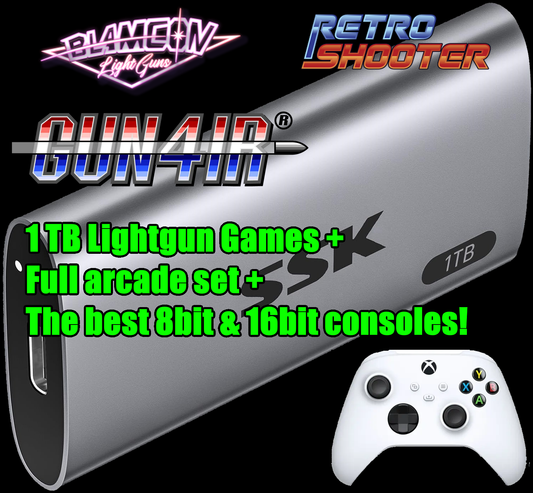 1 TB Plug-n-Play Lightgun+ Drive (Lightguns + Full Arcade Set and the best 8-bit & 16-bit consoles)